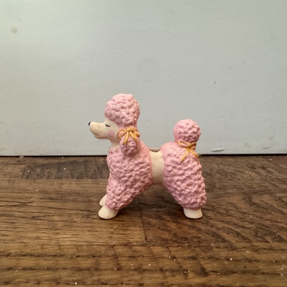 NIB Glitterville Birthday Cake Topper Candle Holder 2" Pink Pepe Poodle - Picture 3 of 6